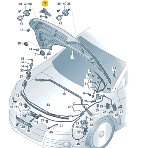 原厂  前机盖锁机构 