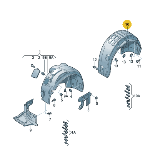 进口奥迪  后叶子板内衬右 